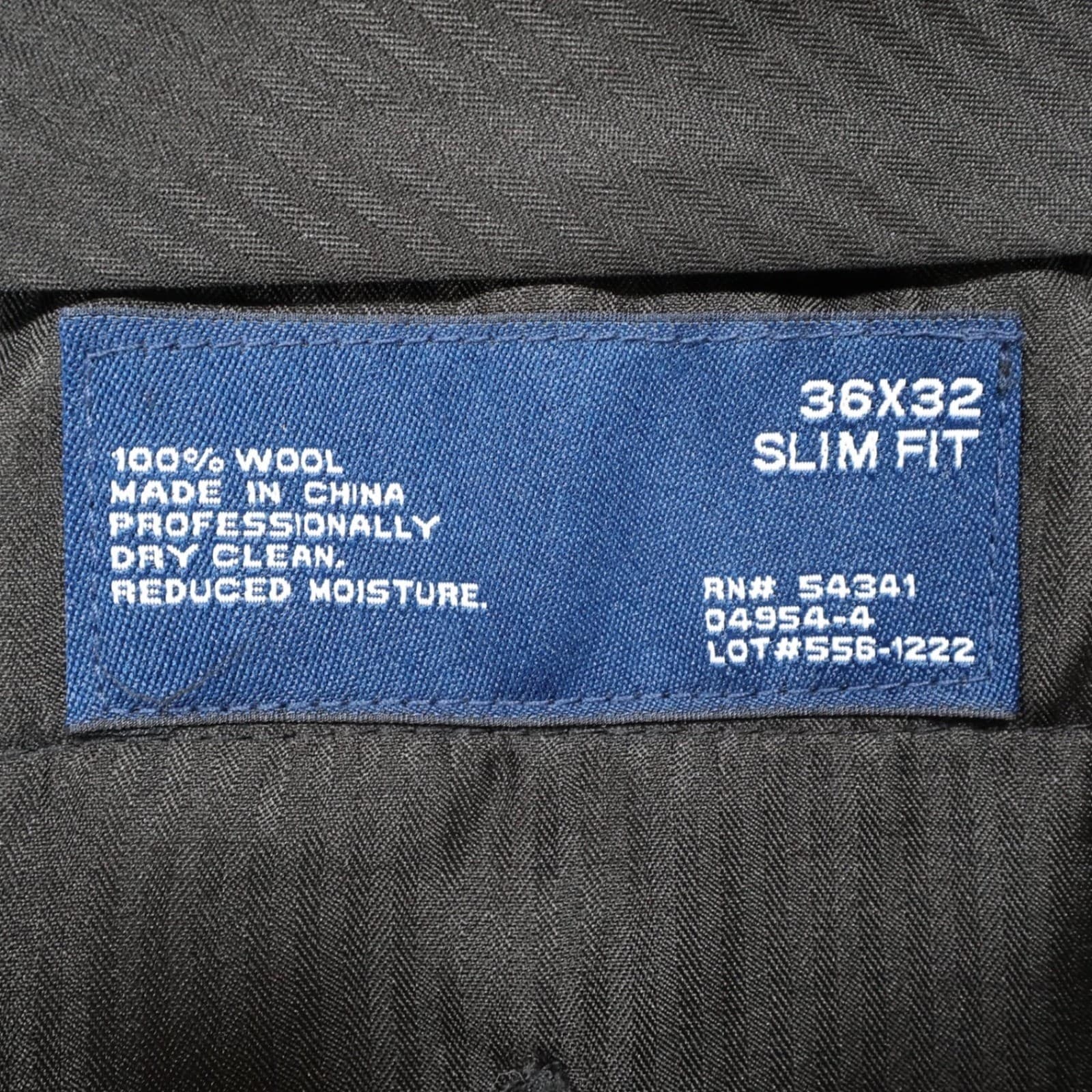 Stafford Dress Pants Mens 36x32 Black 100% Wool Slim Fit Signature Trousers - Thumbnail 7