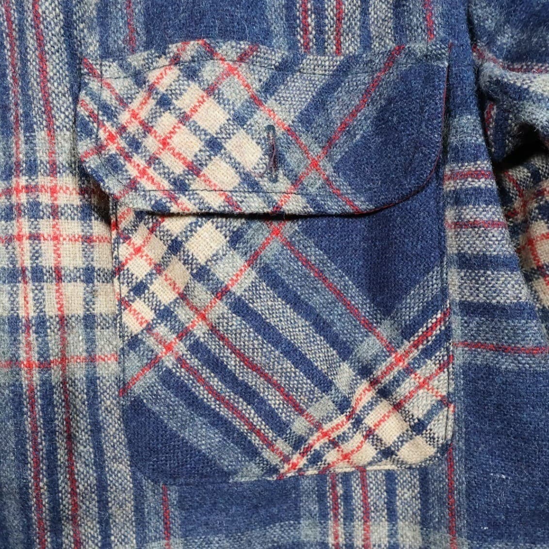 Arrow Sportswear Flannel Shirt Mens Medium Blue Plaid Excellent Wool Blend - Thumbnail 6