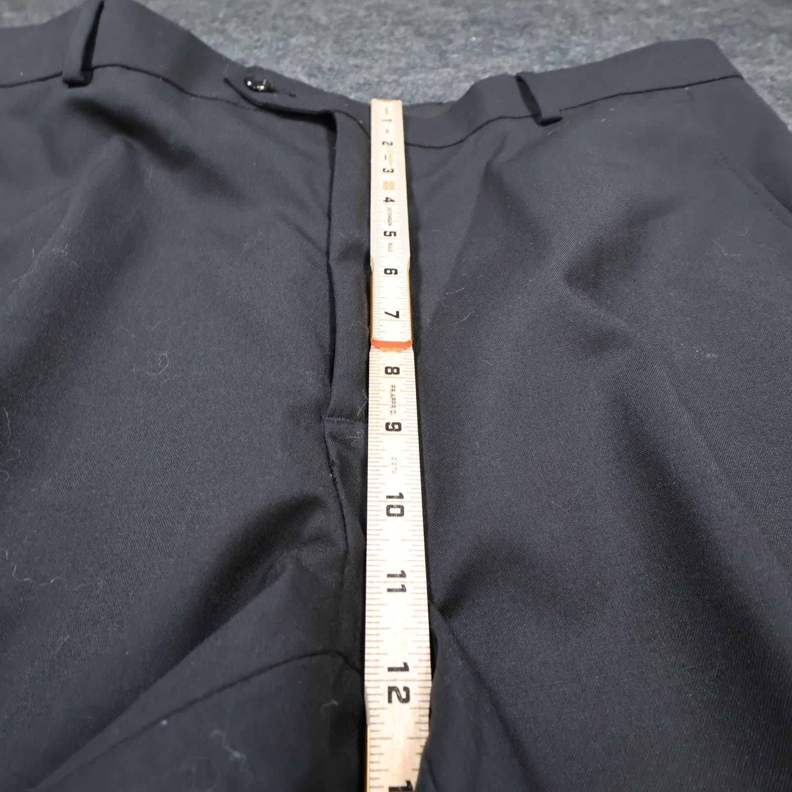 Stafford Dress Pants Mens 36x32 Black 100% Wool Slim Fit Signature Trousers - Thumbnail 5