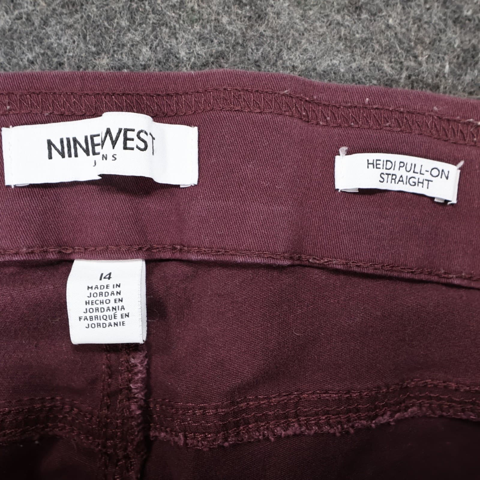 Nine West Pants Womens 14 Purple Cotton Heidi Pull-On Straight Leg Stretch Denim - Thumbnail 7
