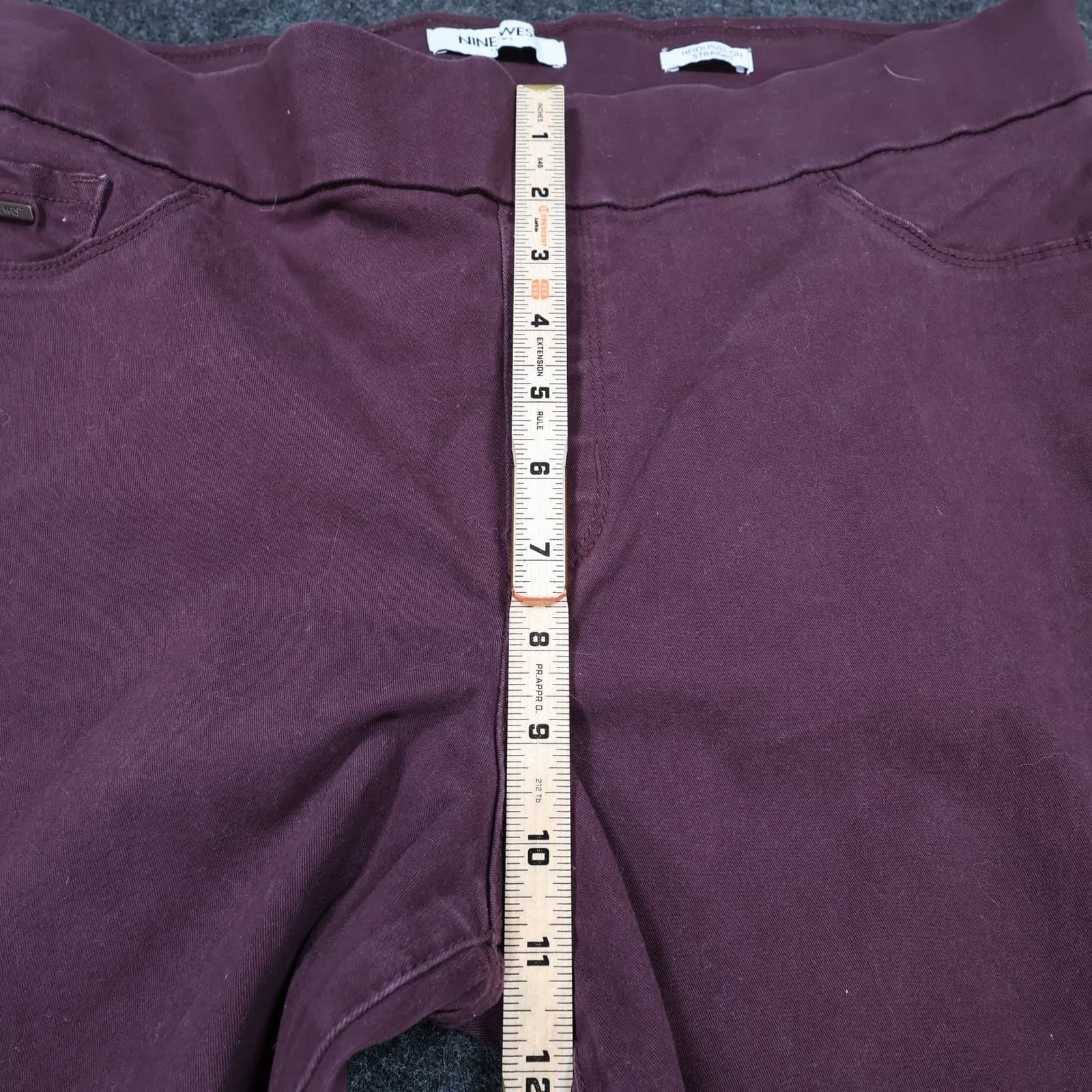 Nine West Pants Womens 14 Purple Cotton Heidi Pull-On Straight Leg Stretch Denim - Thumbnail 5