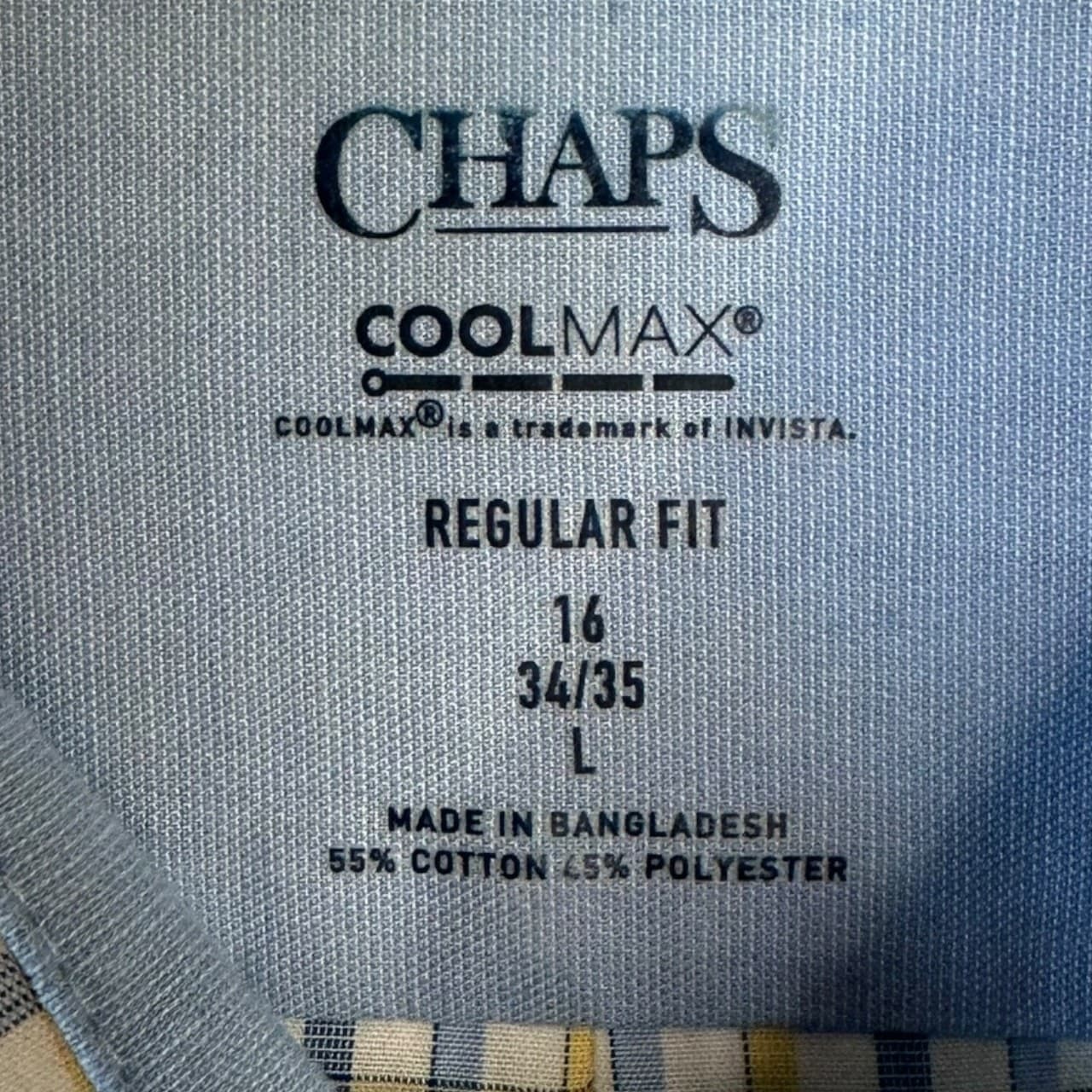 Chaps Coolmax Mens Long Sleeve Plaid Button Down Shirt Regular Fit Size L - Thumbnail 5