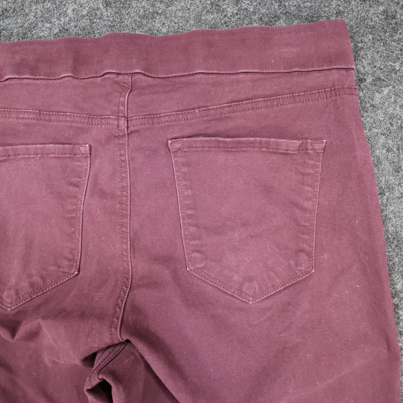 Nine West Pants Womens 14 Purple Cotton Heidi Pull-On Straight Leg Stretch Denim - Thumbnail 12