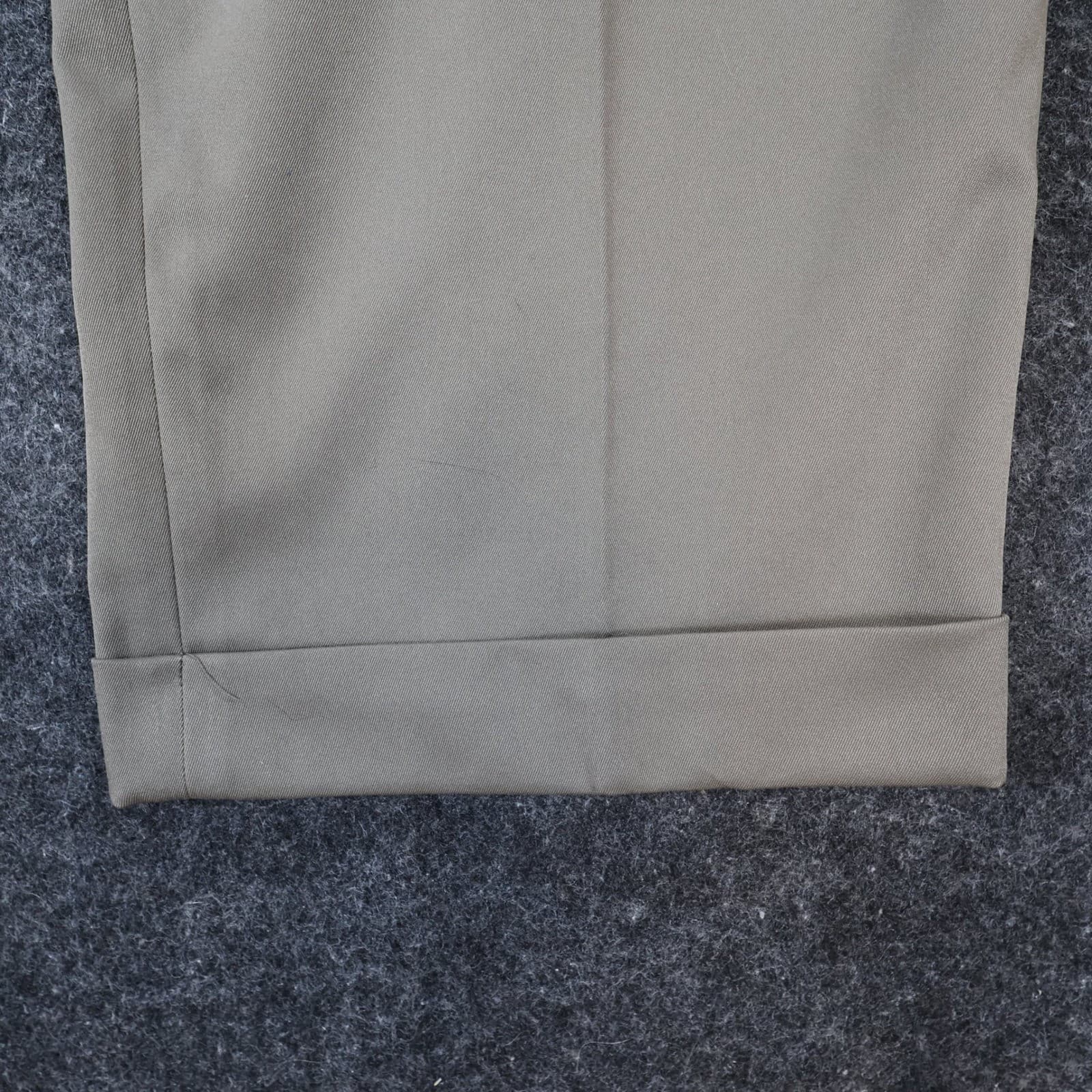 IZOD Dress Pants Mens 38x30 Khaki Polyester Pleated Cuffed Business Slacks - Thumbnail 12