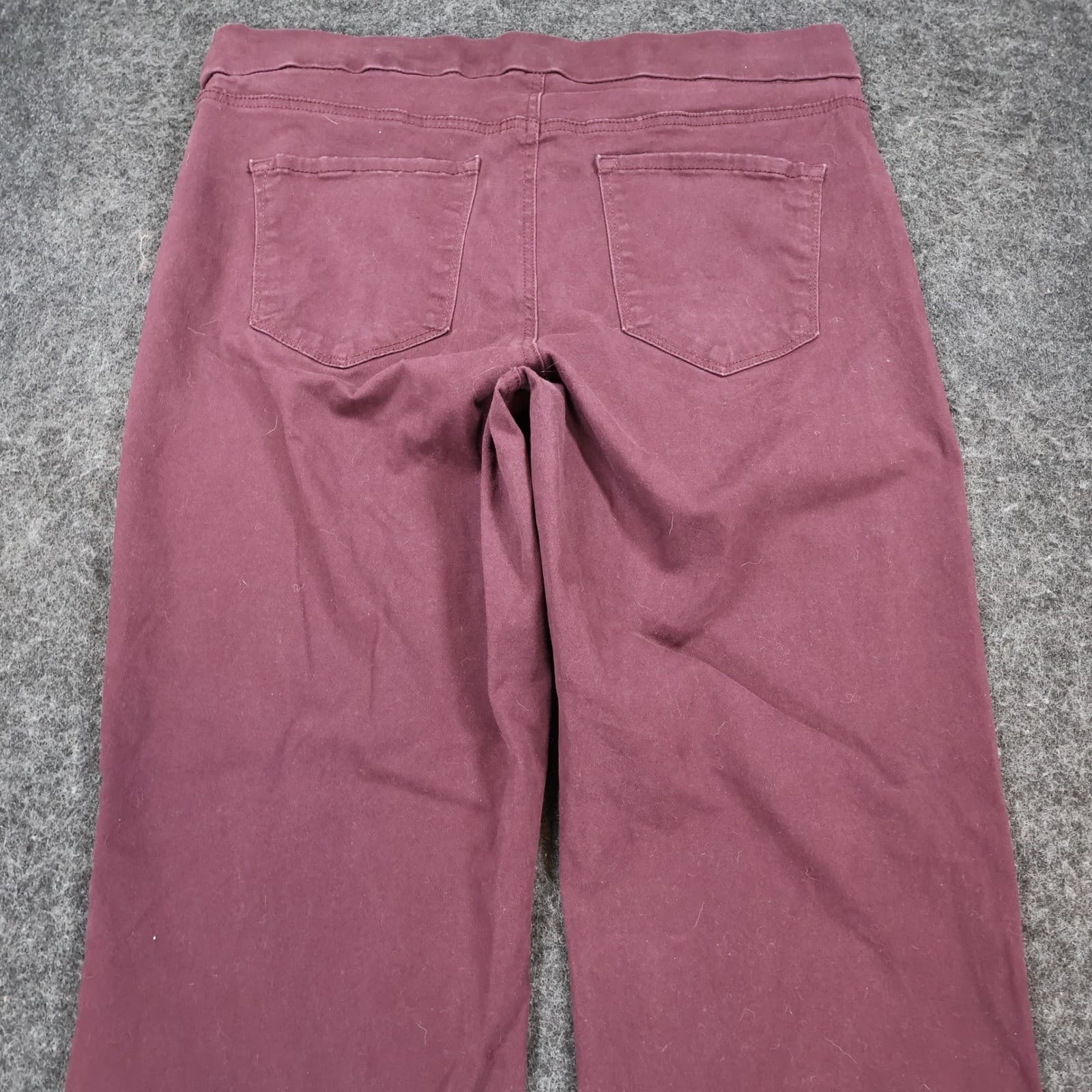 Nine West Pants Womens 14 Purple Cotton Heidi Pull-On Straight Leg Stretch Denim - Thumbnail 10