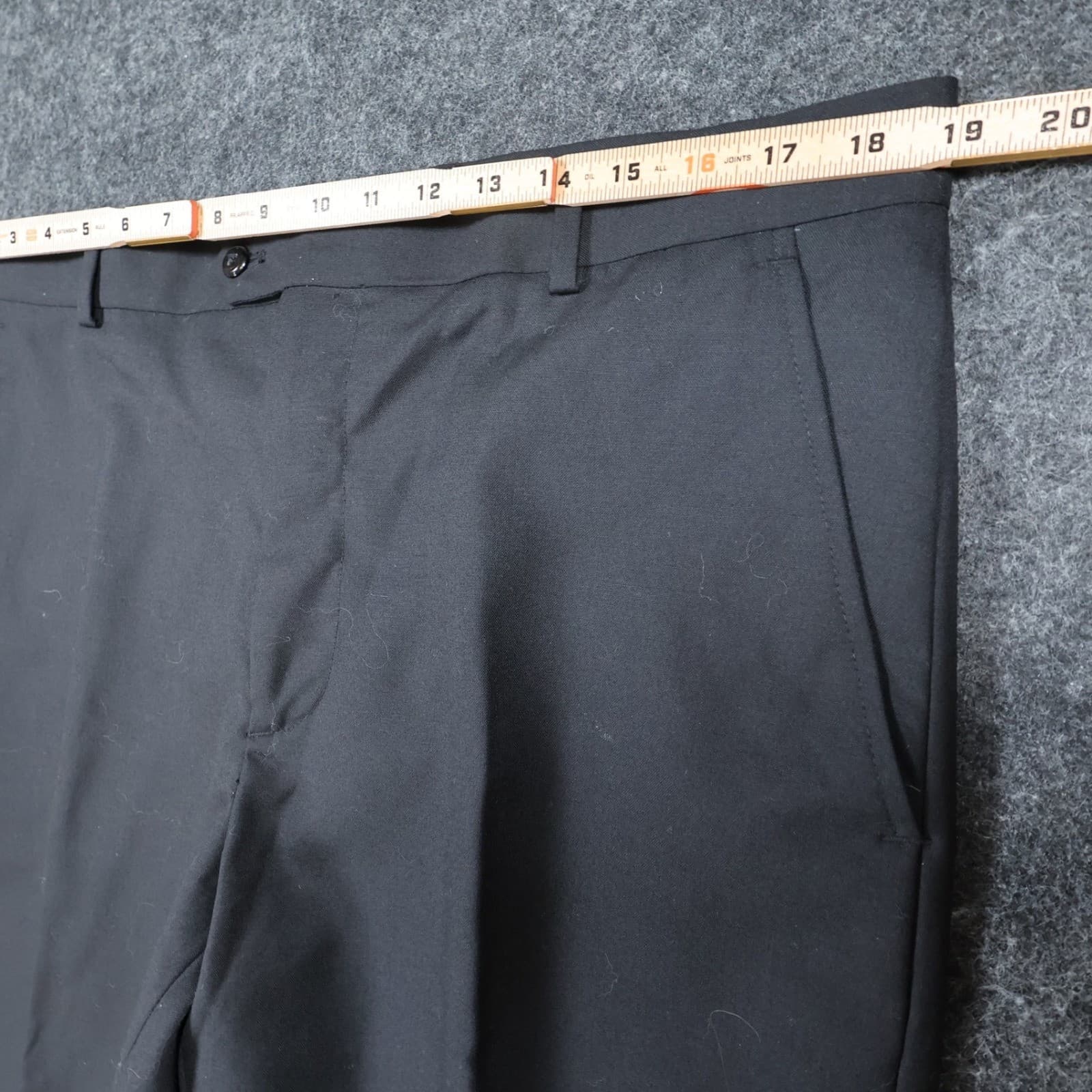 Stafford Dress Pants Mens 36x32 Black 100% Wool Slim Fit Signature Trousers - Thumbnail 6