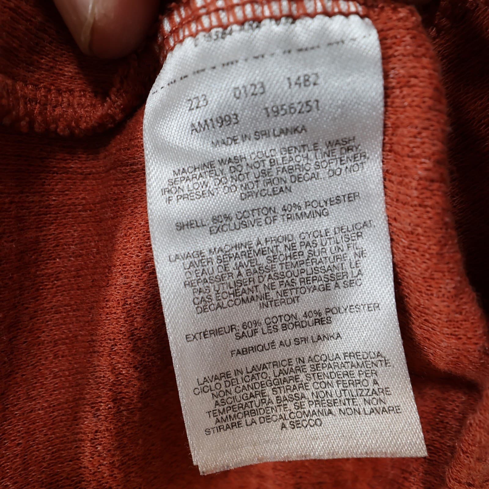 Columbia Henley Shirt Mens XXL Orange Cotton Blend Waffle Knit Long Sleeve - Thumbnail 8