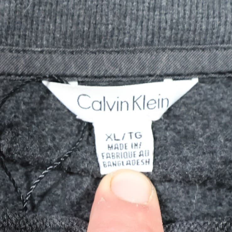 Calvin Klein Quarter Zip Pullover Mens XL Gray Excellent Mock Neck - Thumbnail 6
