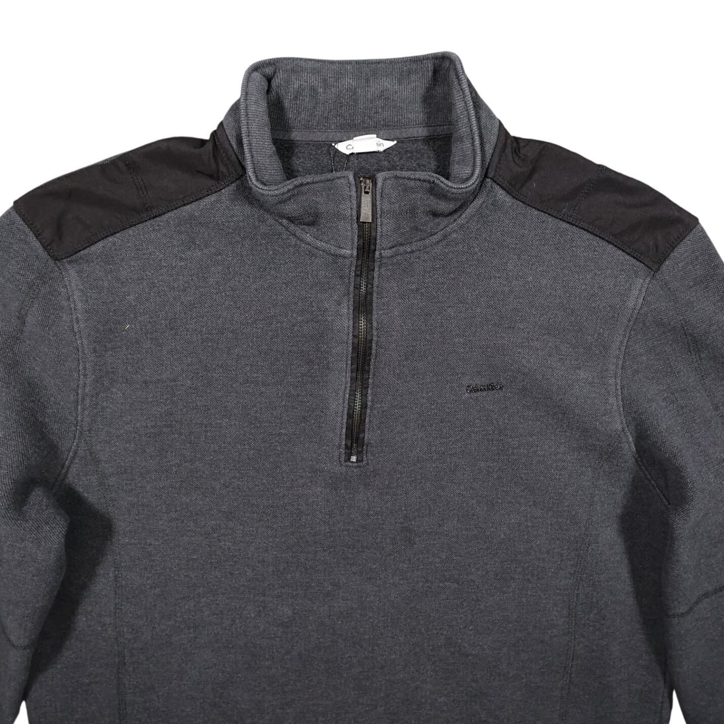 Calvin Klein Quarter Zip Pullover Mens XL Gray Excellent Mock Neck - Thumbnail 4