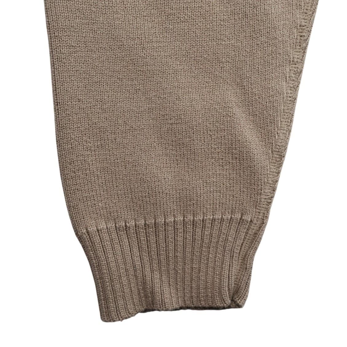 Eddie Bauer Quarter Zip Sweater Mens XL Tall Tan Excellent Vintage Ribbed Cotton - Thumbnail 5