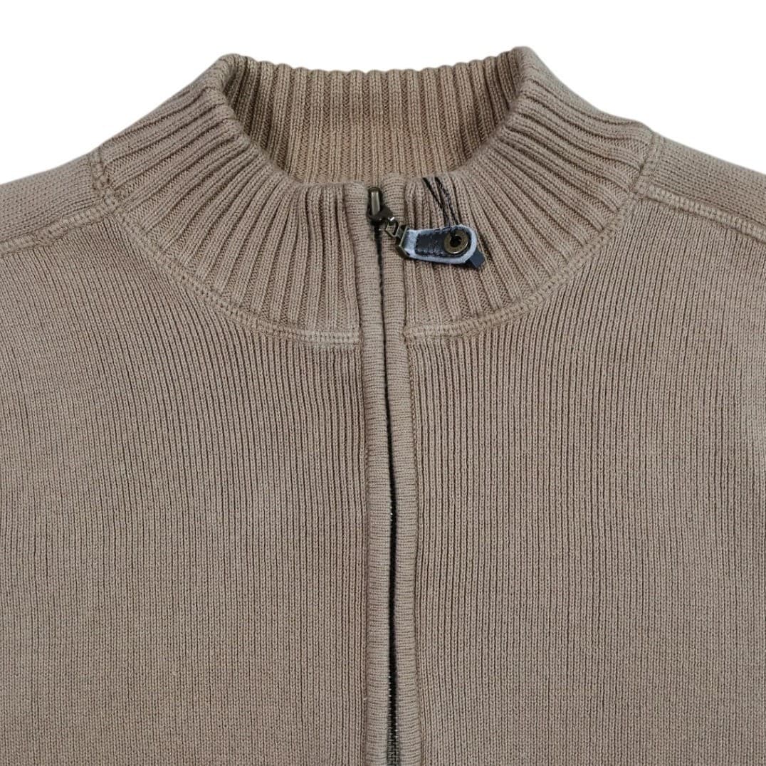 Eddie Bauer Quarter Zip Sweater Mens XL Tall Tan Excellent Vintage Ribbed Cotton - Thumbnail 3