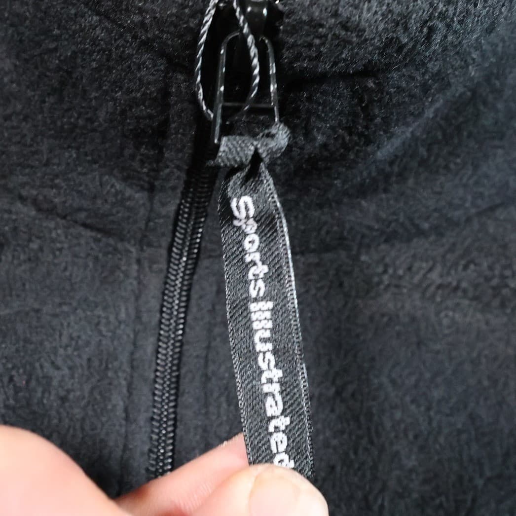 Sports Illustrated Fleece Jacket Mens XL Black Excellent Vintage Full Zip Mock - Thumbnail 5