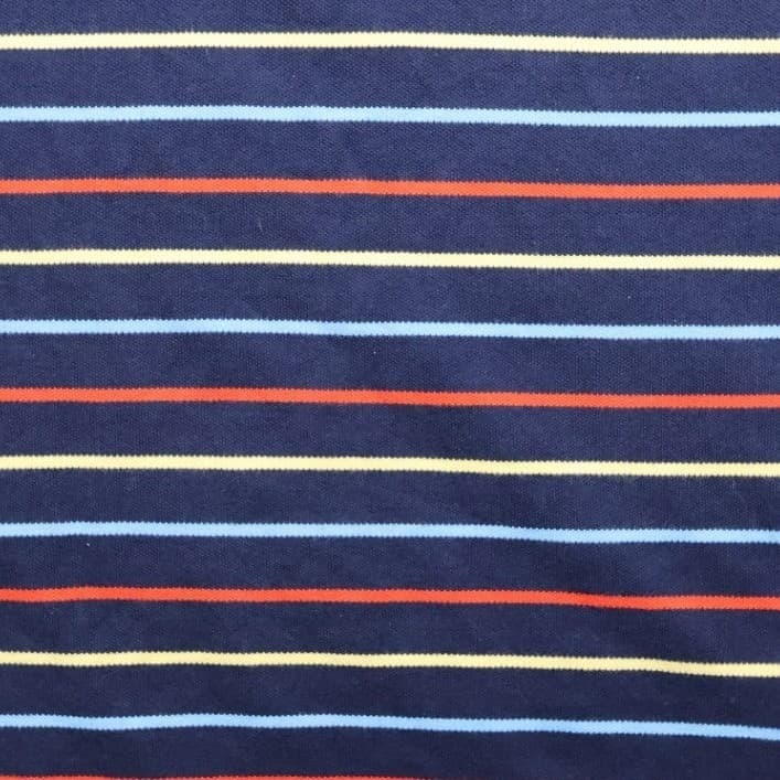 Lands End Polo Shirt Mens 2XL/T Navy Blue Excellent Striped Traditional Fit - Thumbnail 6