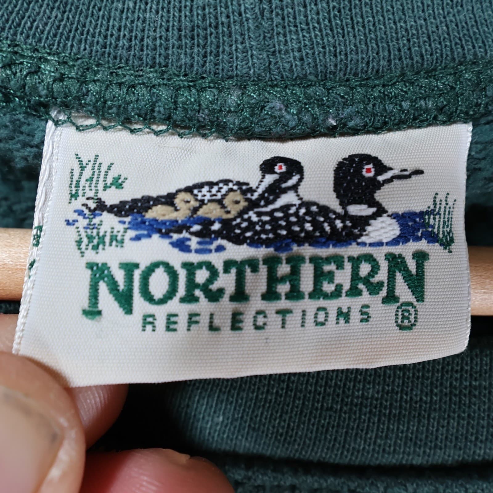 Northern Reflections Sweatshirt Womens Medium Green Cotton Blend Vintage Bird - Thumbnail 7