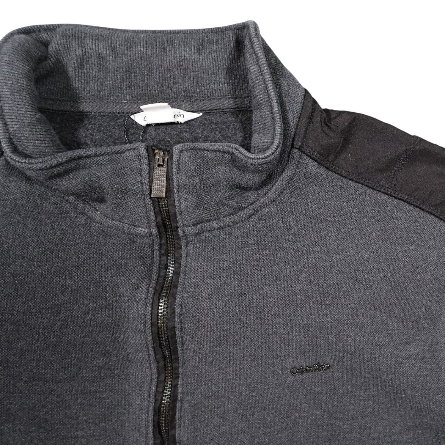 Calvin Klein Quarter Zip Pullover Mens XL Gray Excellent Mock Neck - Thumbnail 3