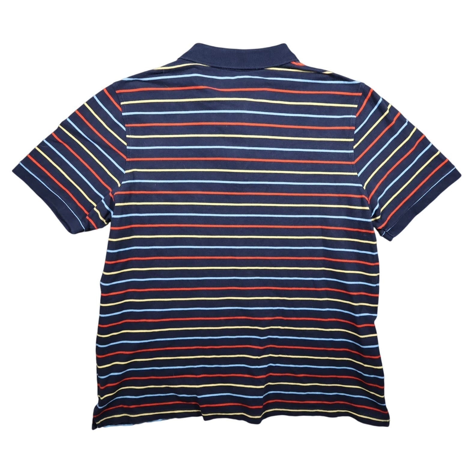Lands End Polo Shirt Mens 2XL/T Navy Blue Excellent Striped Traditional Fit - Thumbnail 2