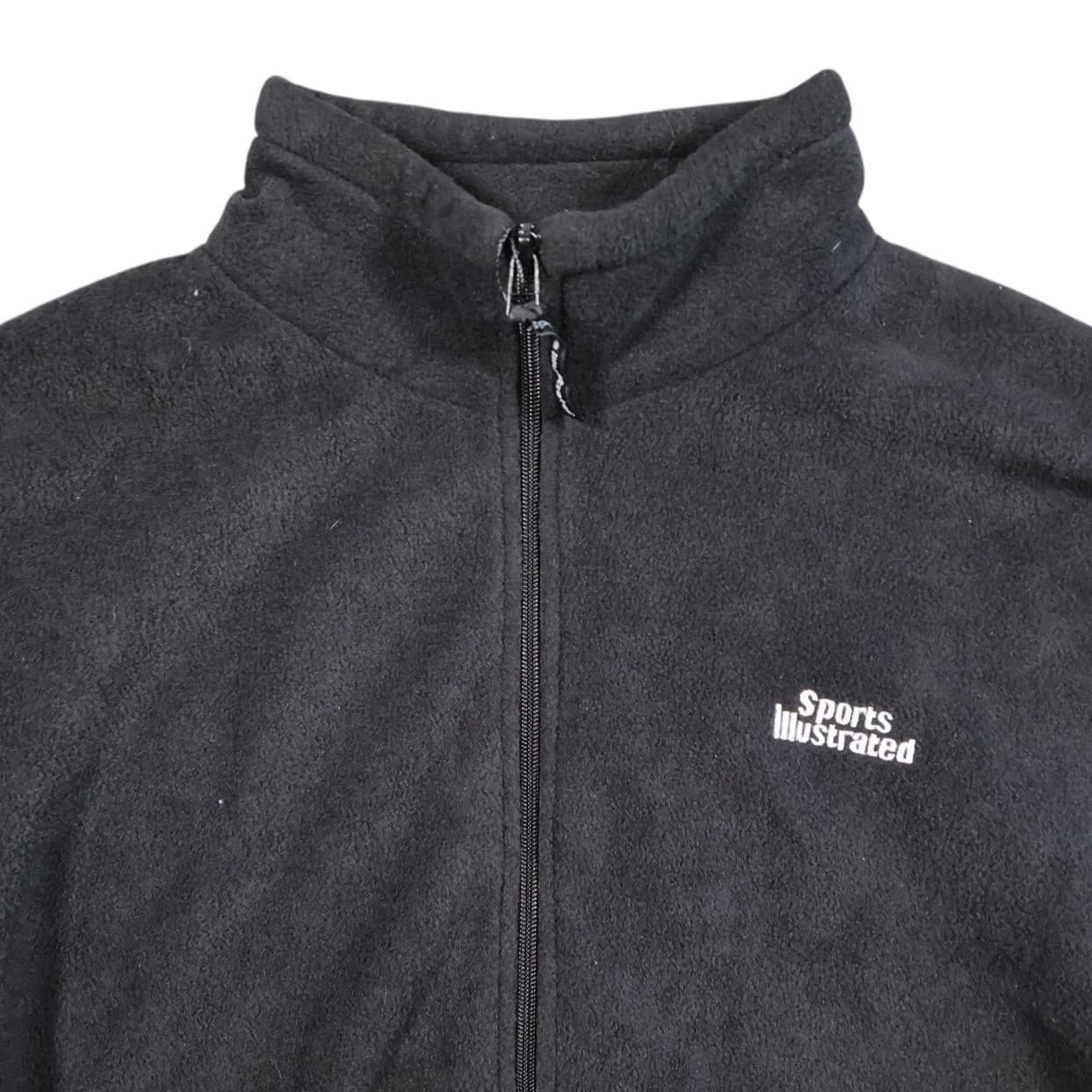 Sports Illustrated Fleece Jacket Mens XL Black Excellent Vintage Full Zip Mock - Thumbnail 3
