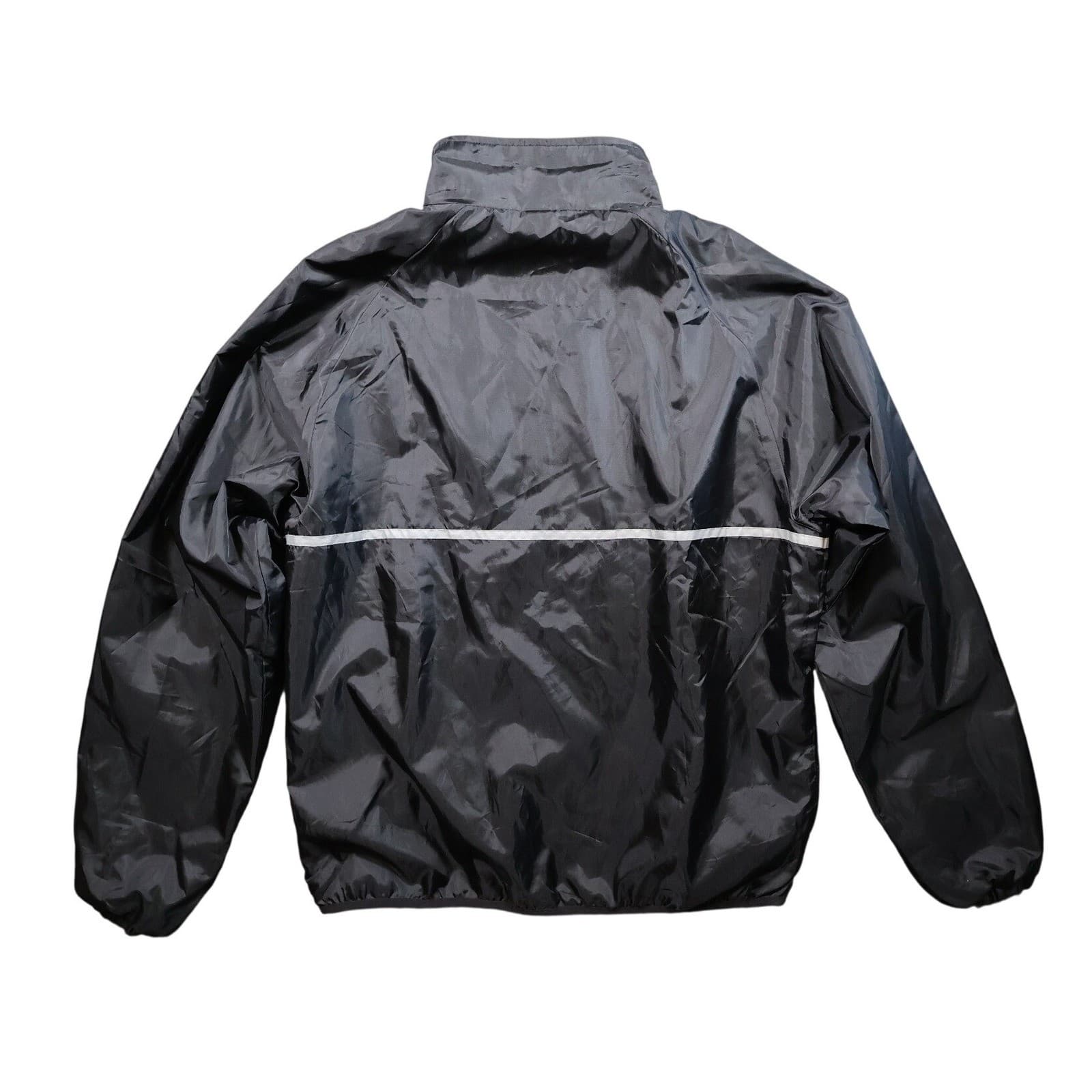 Sports Illustrated Windbreaker Mens XL Black Excellent Vintage Reflective Stripe - Thumbnail 2