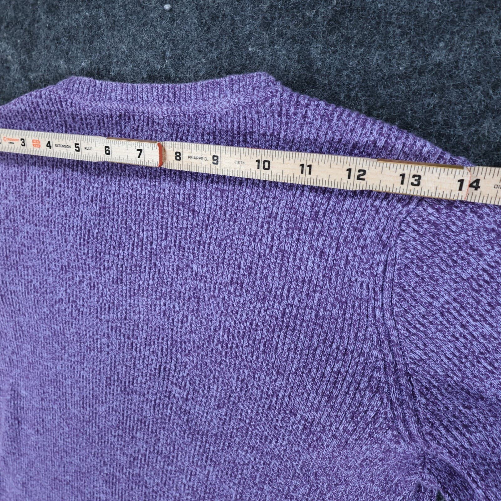 Karen Scott Sweater Womens S Purple Knit V-Neck Long Sleeve Casual Ribbed Top - Thumbnail 6
