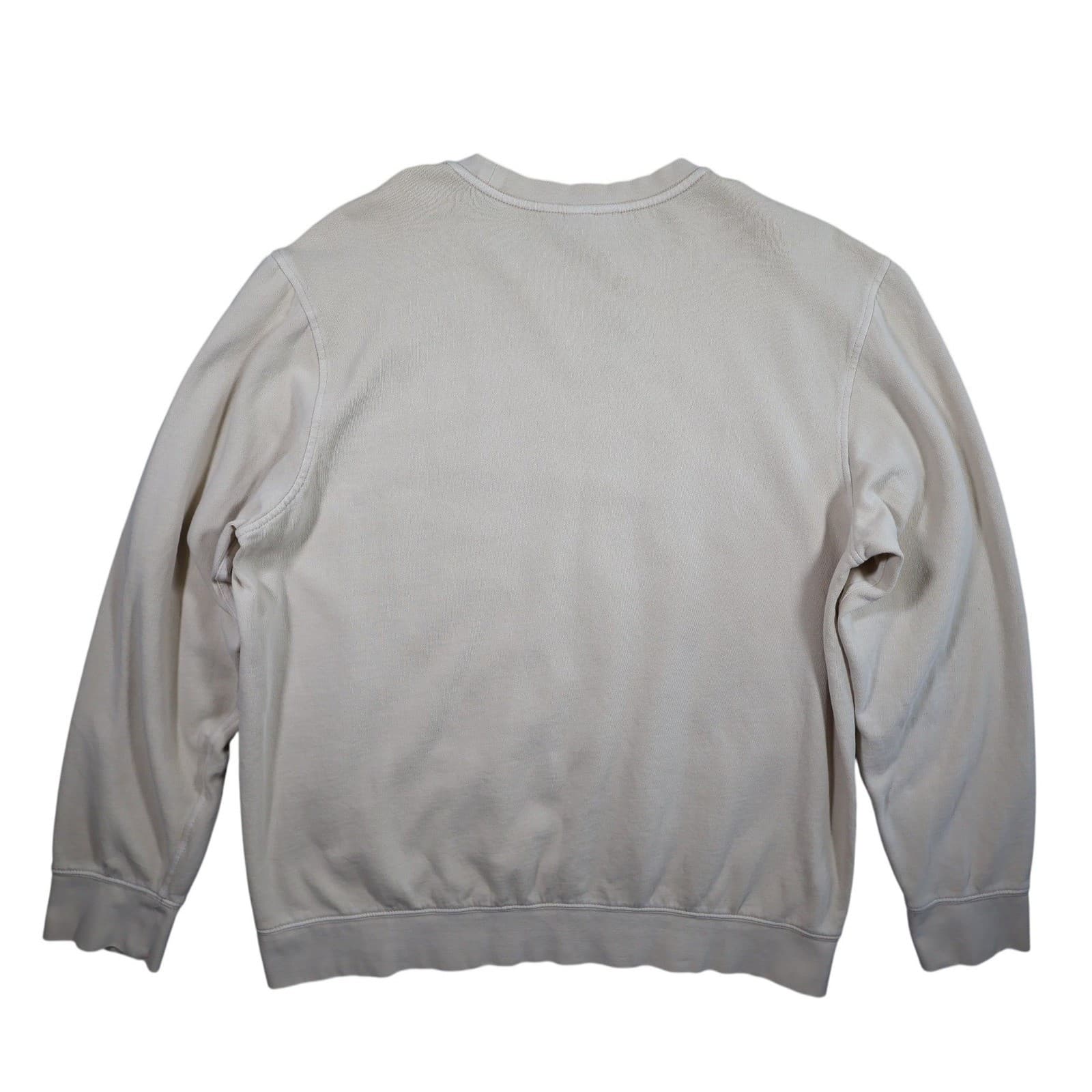 Eddie Bauer Sweatshirt Mens L Cream Excellent Vintage Crewneck Pullover Ribbed - Thumbnail 2