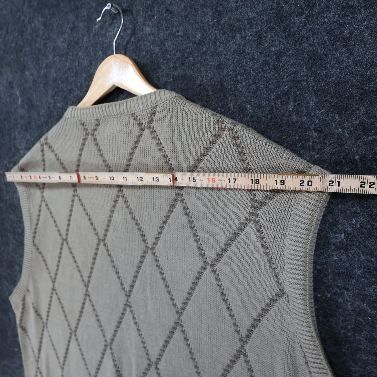 Cypress Links Sweater Vest Mens XL Tan Cotton Argyle Golf Knit Sleeveless V-Neck - Thumbnail 5