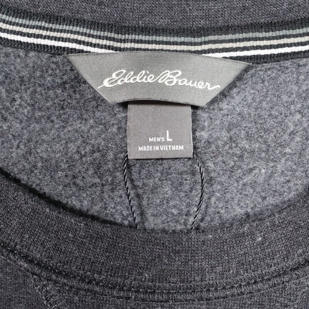 Eddie Bauer Sweatshirt Mens L Gray Excellent Vintage Crewneck Fleece Pullover - Thumbnail 5
