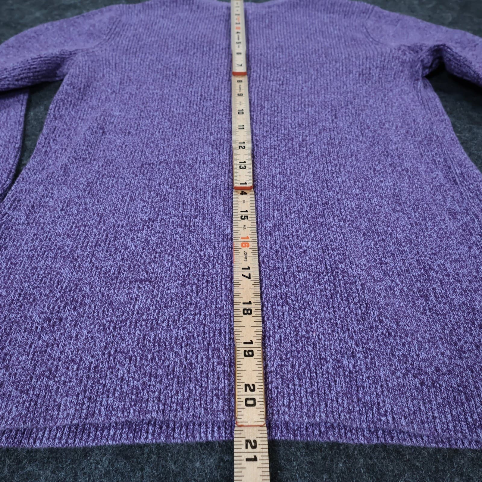 Karen Scott Sweater Womens S Purple Knit V-Neck Long Sleeve Casual Ribbed Top - Thumbnail 5