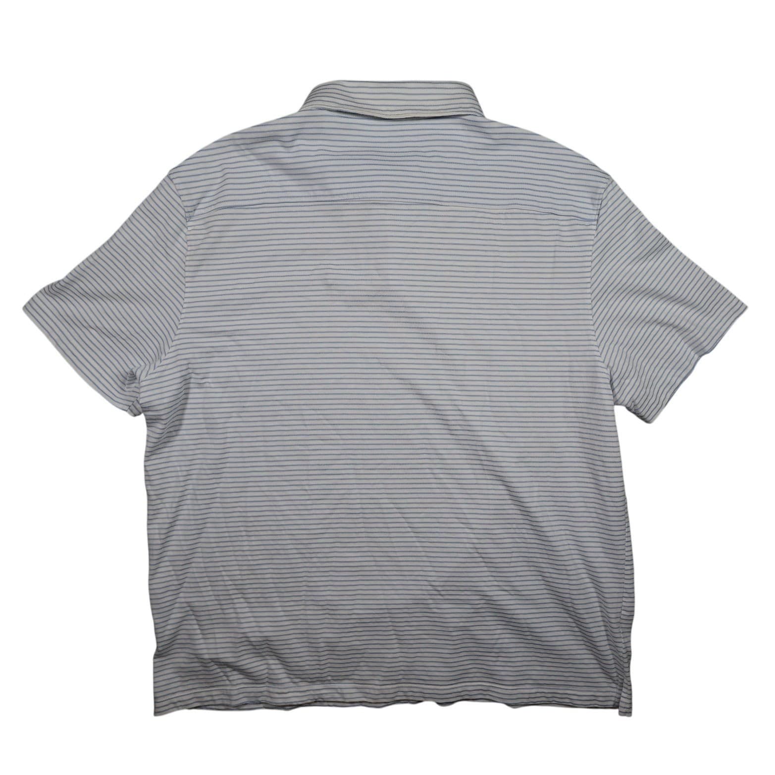Van Heusen Polo Shirt Mens XXL Blue Excellent Striped Traveler Short Sleeve - Thumbnail 2