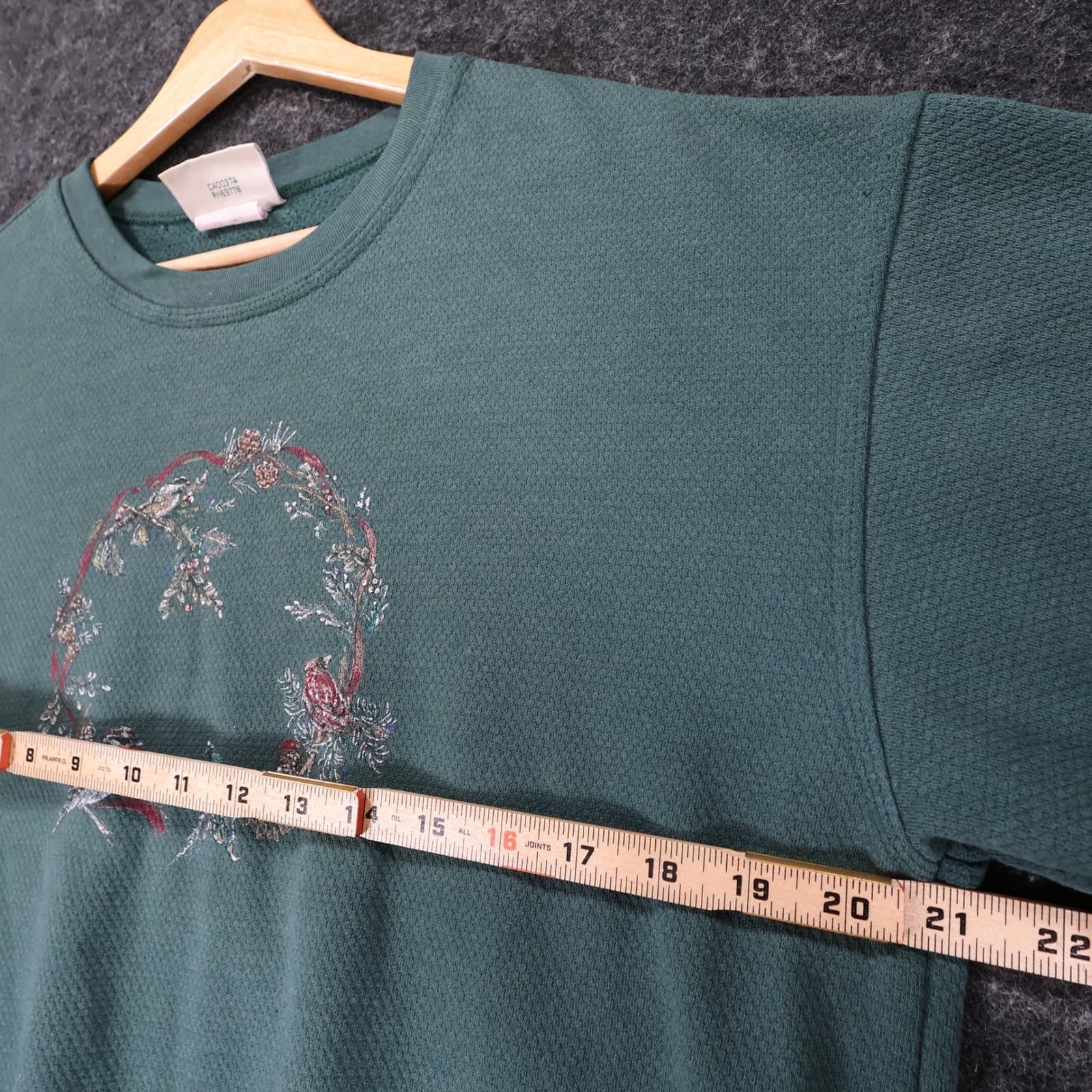 Northern Reflections Sweatshirt Womens Medium Green Cotton Blend Vintage Bird - Thumbnail 3