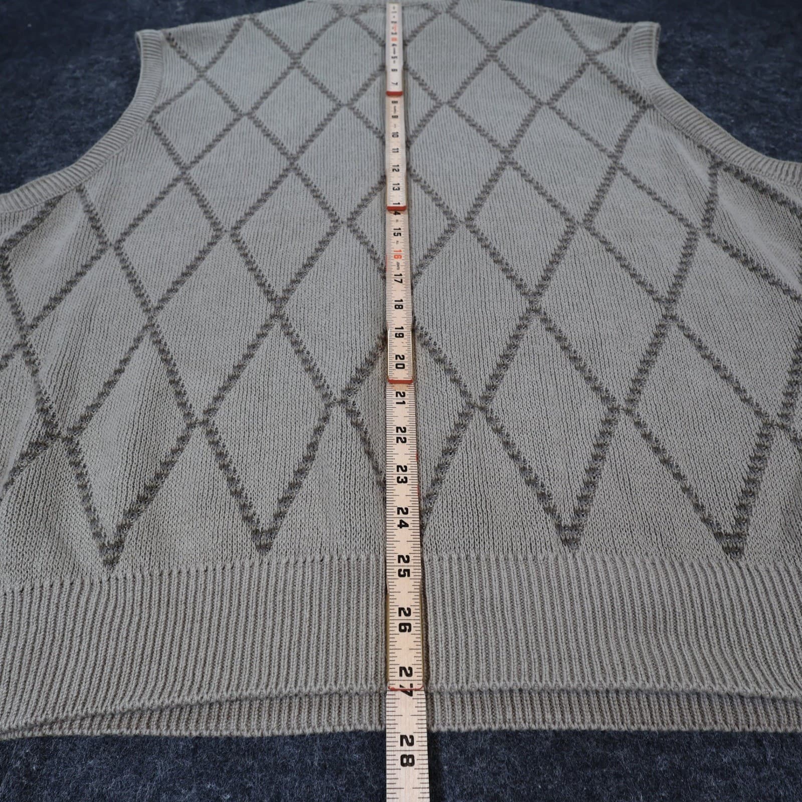 Cypress Links Sweater Vest Mens XL Tan Cotton Argyle Golf Knit Sleeveless V-Neck - Thumbnail 4