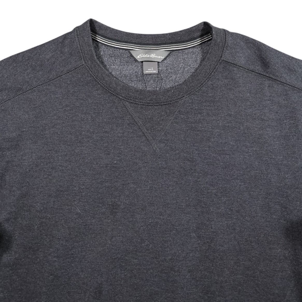 Eddie Bauer Sweatshirt Mens L Gray Excellent Vintage Crewneck Fleece Pullover - Thumbnail 3