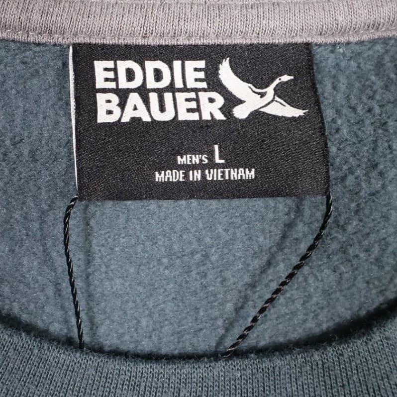 Eddie Bauer Sweatshirt Mens L Blue Vintage Long Sleeve Crew Neck Fleece - Thumbnail 5
