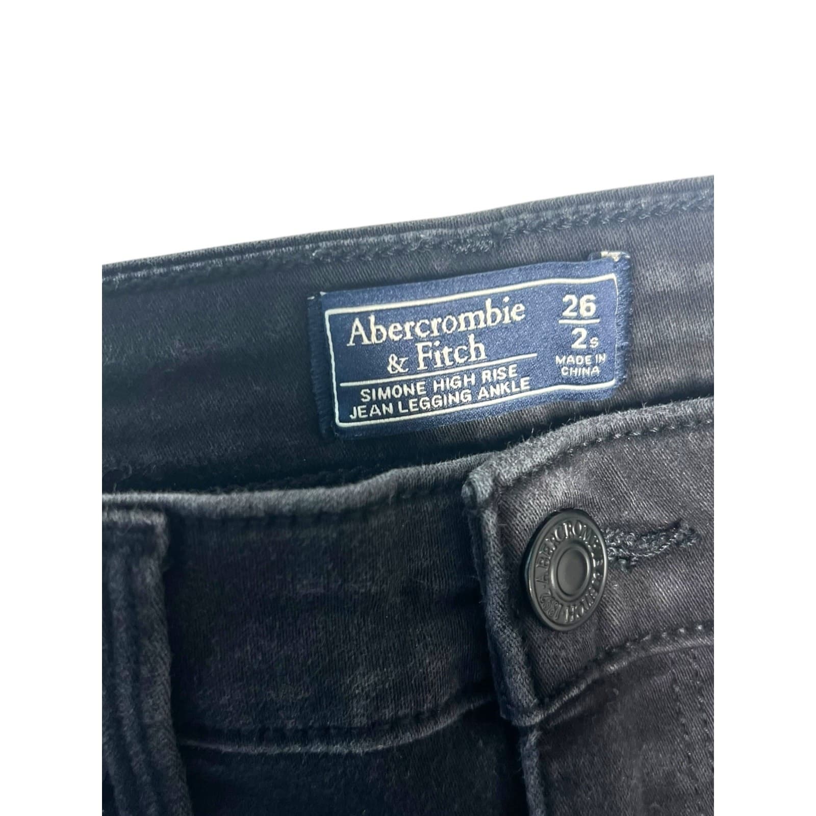 Abercrombie Fitch Simone High Rise Jean Legging Ankle Black Womens Size 26 - Thumbnail 7