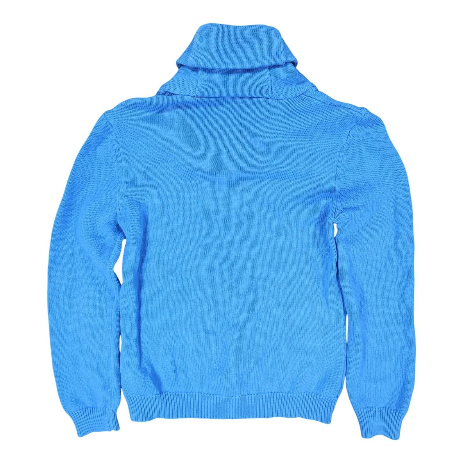 Lauren Ralph Lauren Sweater Womens S Blue Cotton Shawl Neck Toggle Pullover - Thumbnail 2