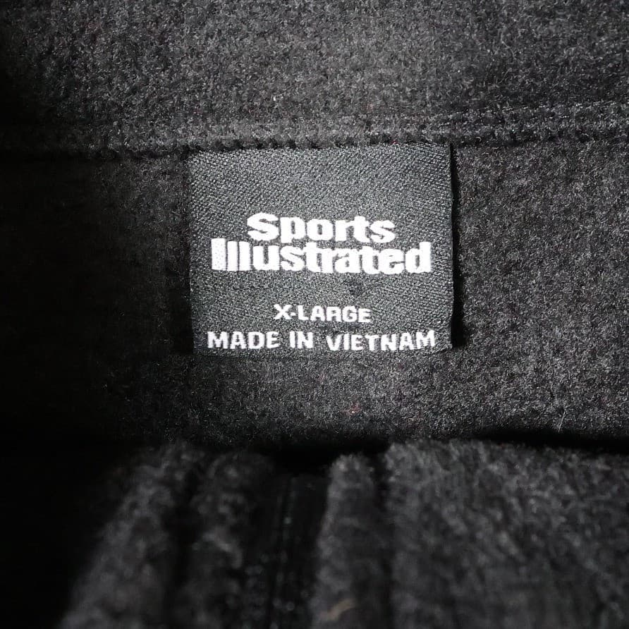 Sports Illustrated Fleece Jacket Mens XL Black Excellent Vintage Full Zip Mock - Thumbnail 6