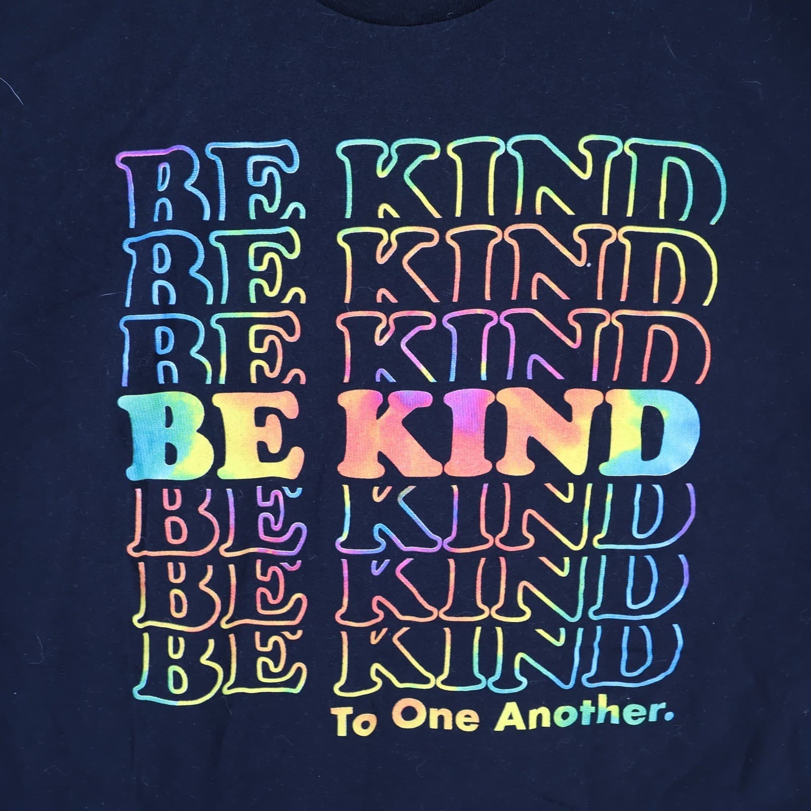 DOM T-Shirt Mens 2XL Black Cotton Be Kind Rainbow Graphic Tee Streetwear - Thumbnail 7