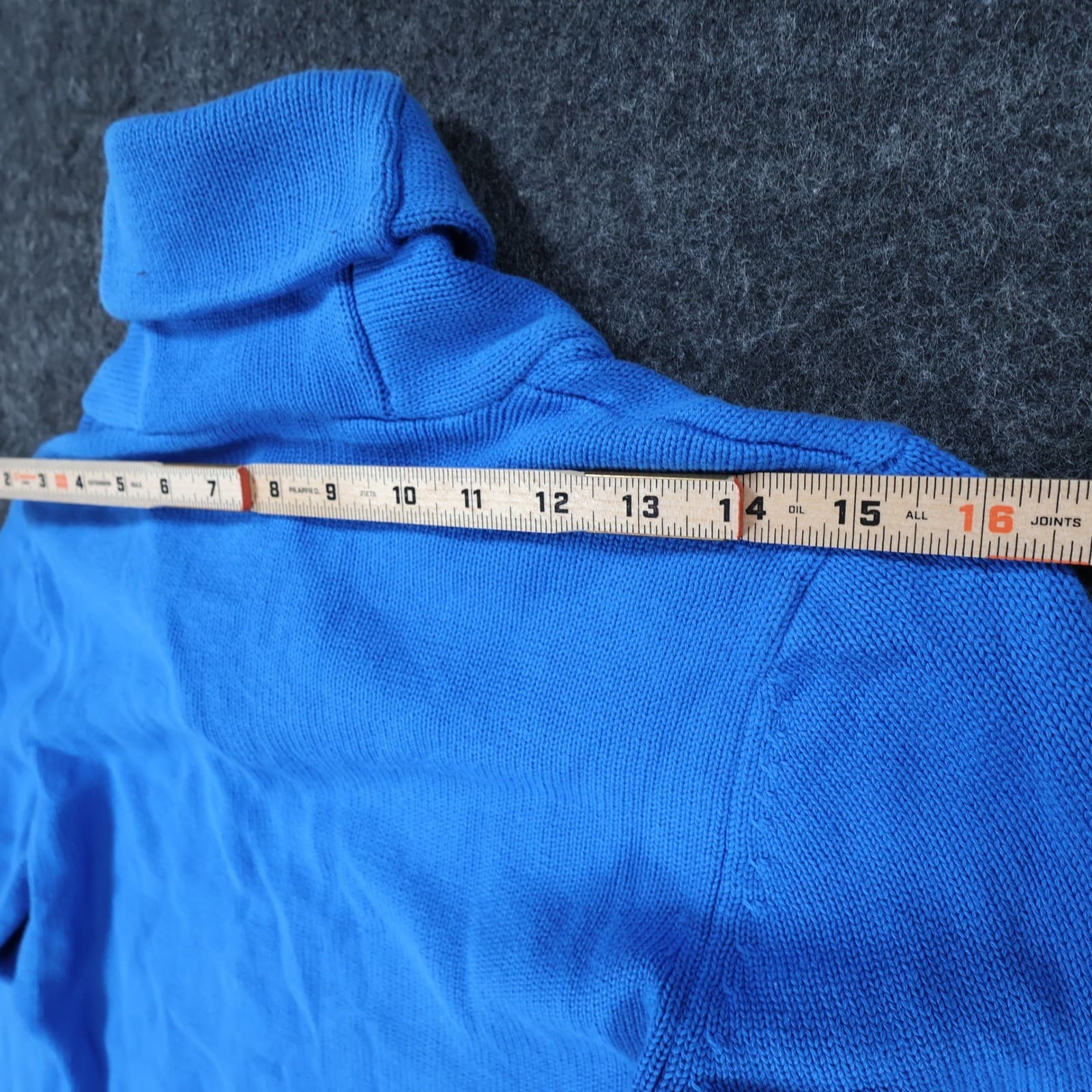 Lauren Ralph Lauren Sweater Womens S Blue Cotton Shawl Neck Toggle Pullover - Thumbnail 6