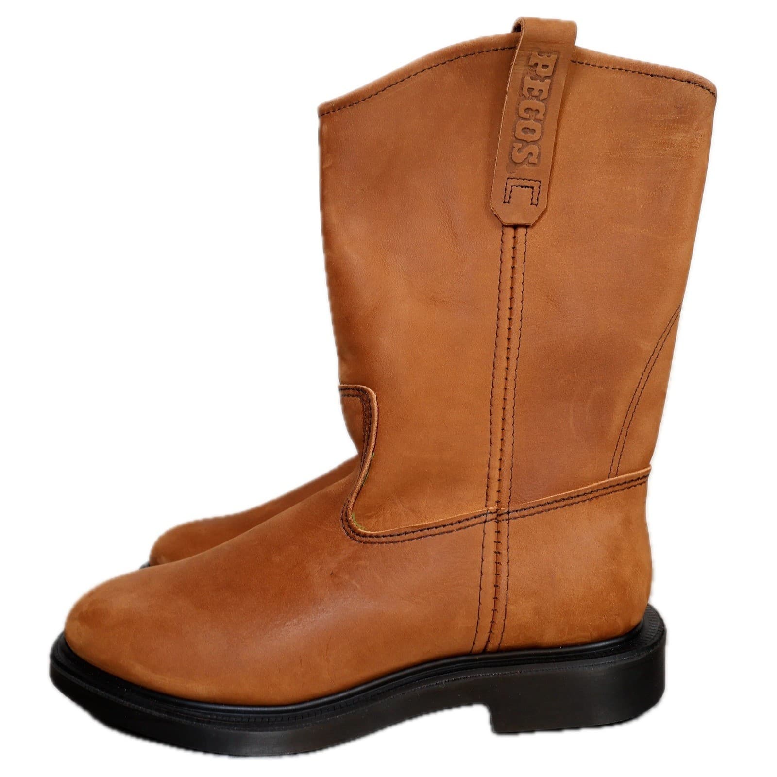 Red Wing Pecos 1105 Work Boots Mens 10.5 D Brown Leather Pull On Made in USA EH - Thumbnail 5