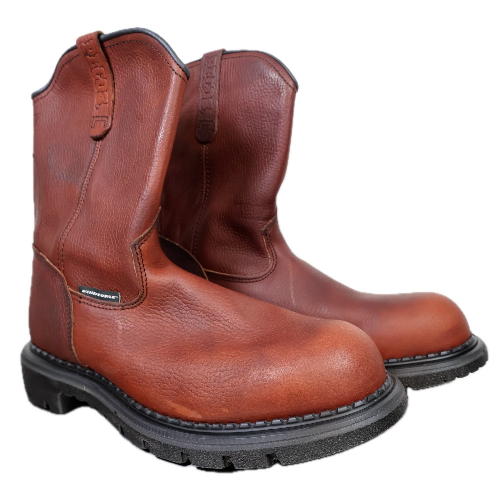 Red Wing Pecos DynaForce Work Boots Mens 9 D Brown Leather Pull On 1149 USA EH - Thumbnail 3