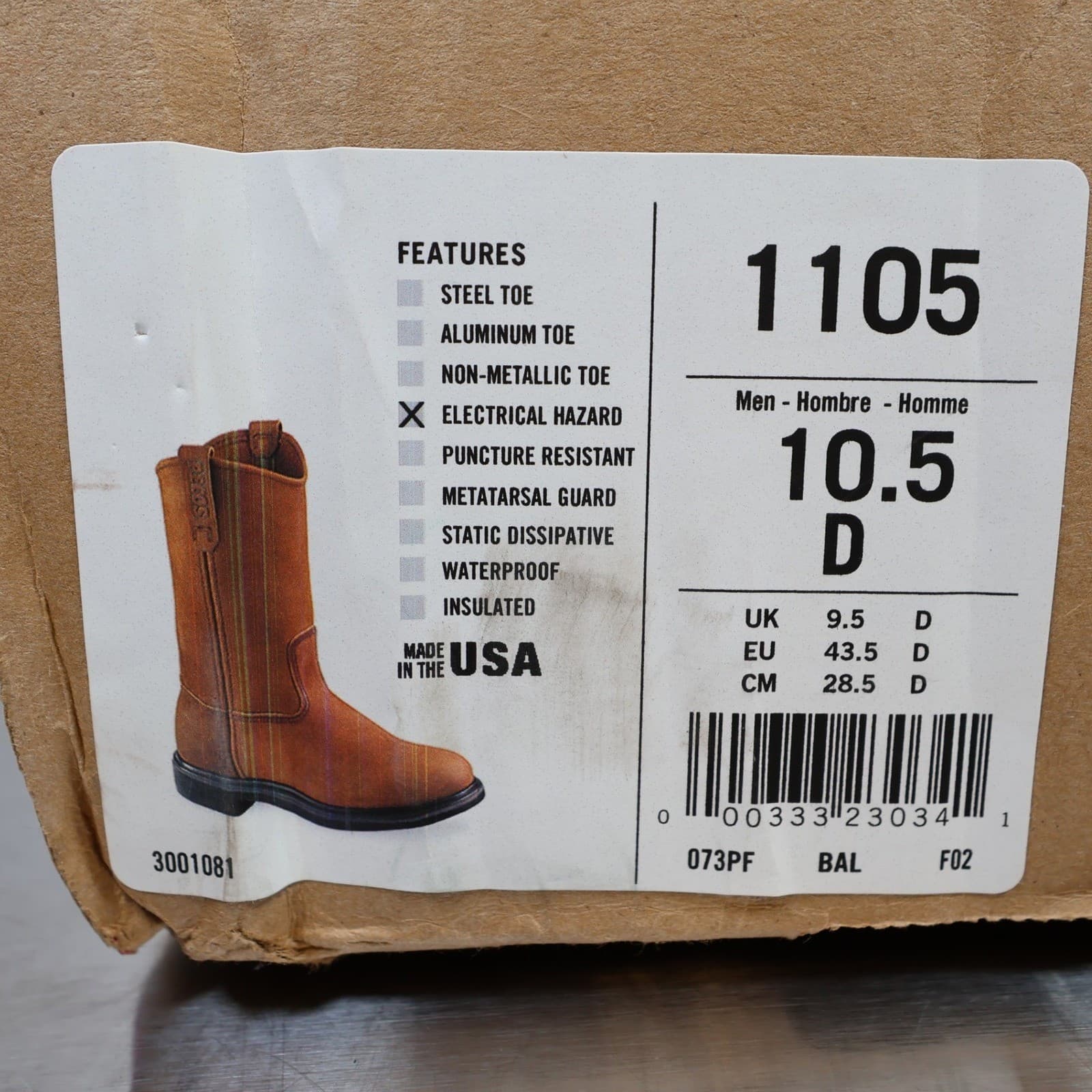 Red Wing Pecos 1105 Work Boots Mens 10.5 D Brown Leather Pull On Made in USA EH - Thumbnail 8