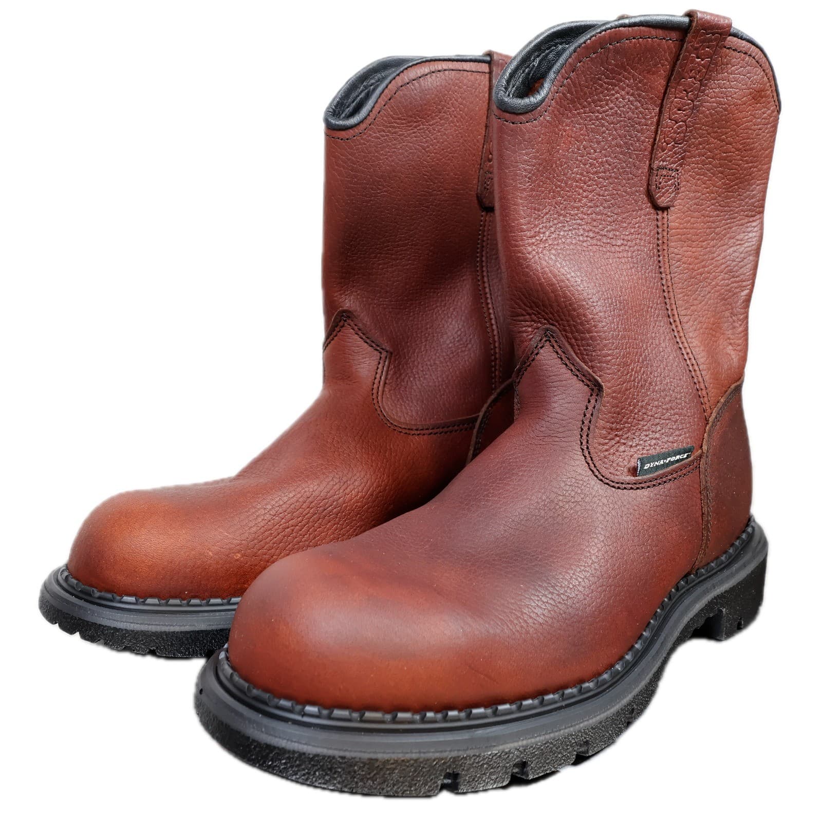 Red Wing Pecos DynaForce Work Boots Mens 9 D Brown Leather Pull On 1149 USA EH - Thumbnail 2