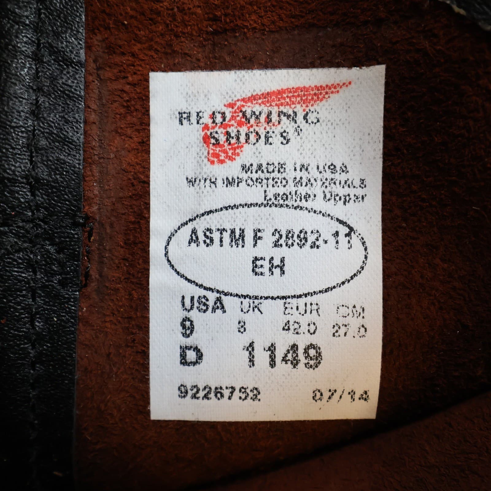 Red Wing Pecos DynaForce Work Boots Mens 9 D Brown Leather Pull On 1149 USA EH - Thumbnail 7
