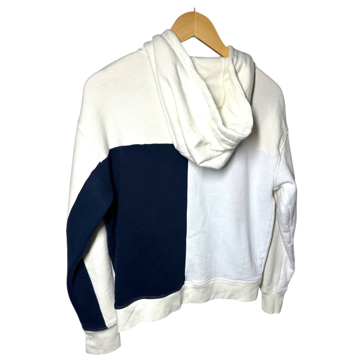 Tommy Hilfiger Sport Colorblock Zip Up Hoodie Cream Navy White S P CH - Thumbnail 4