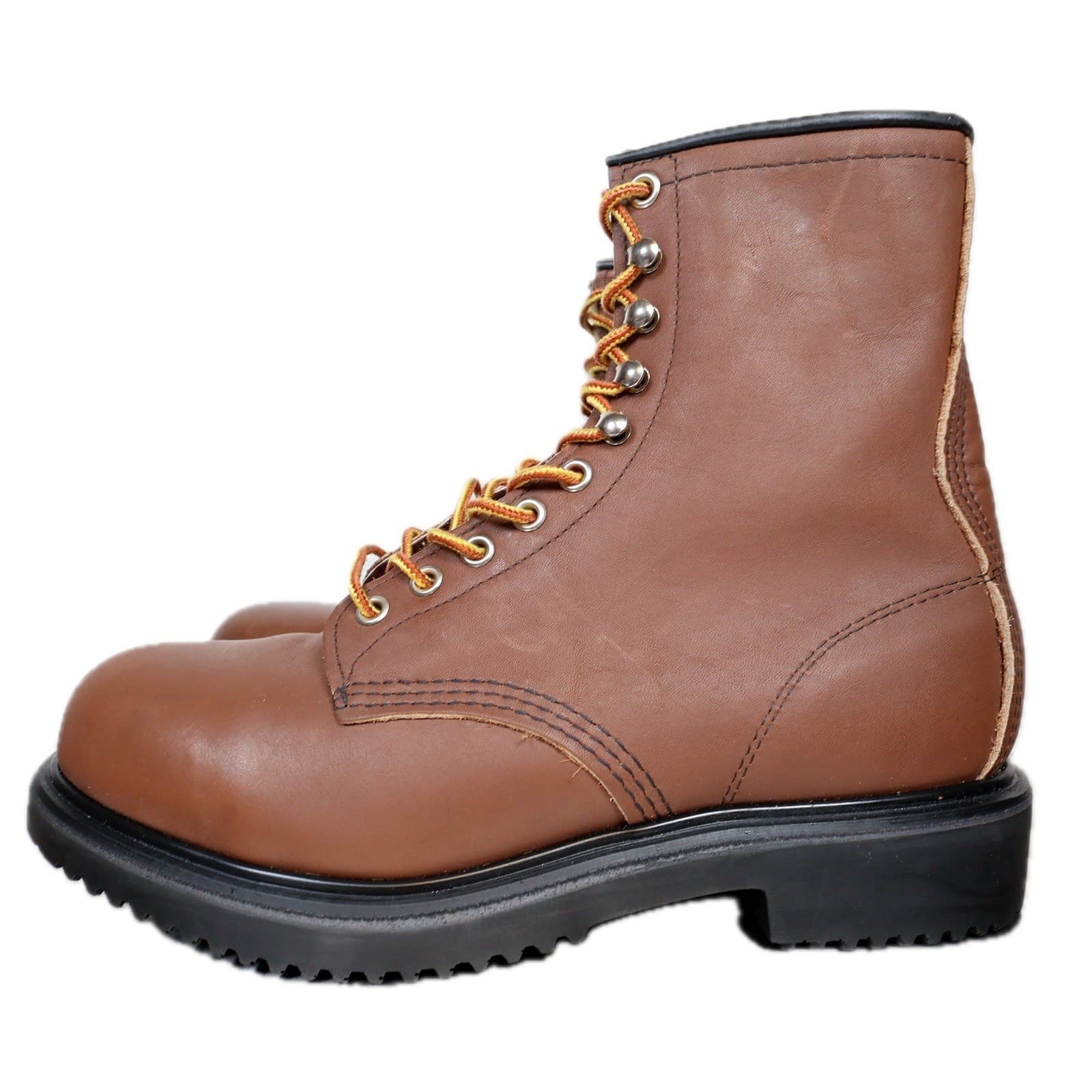 Red Wing 2233 Steel Toe Boots Mens 8 E2 Brown Leather Work Safety Made in USA - Thumbnail 5