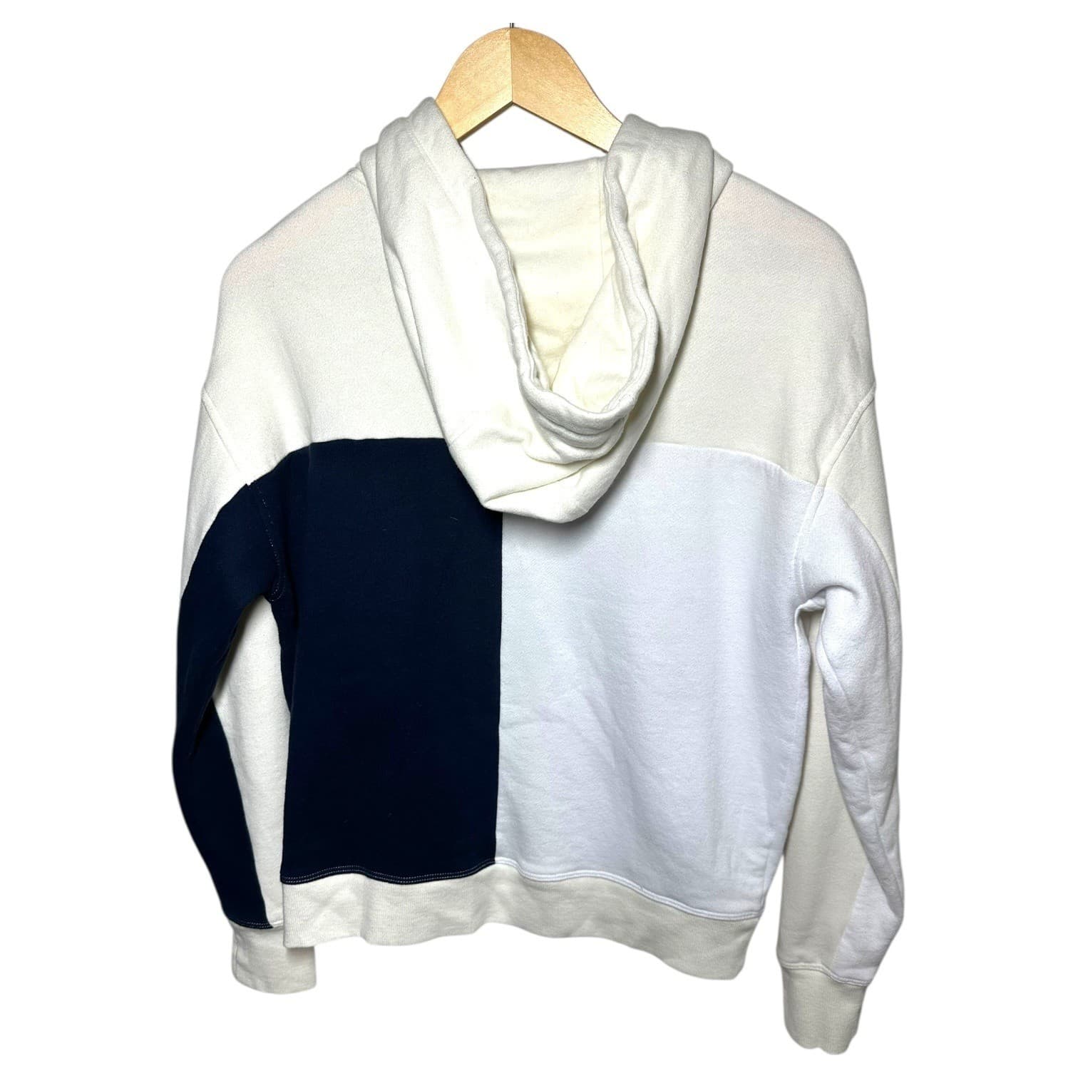 Tommy Hilfiger Sport Colorblock Zip Up Hoodie Cream Navy White S P CH - Thumbnail 3