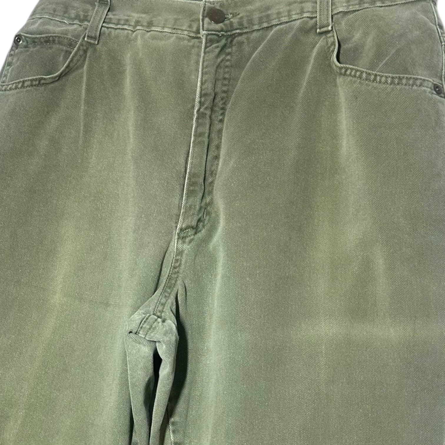 Hunt Club Womens 18 Tall Olive Green High Rise Straight Leg Jeans Cotton - Thumbnail 3