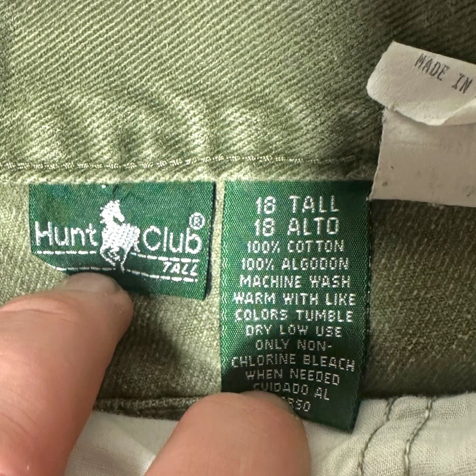 Hunt Club Womens 18 Tall Olive Green High Rise Straight Leg Jeans Cotton - Thumbnail 5