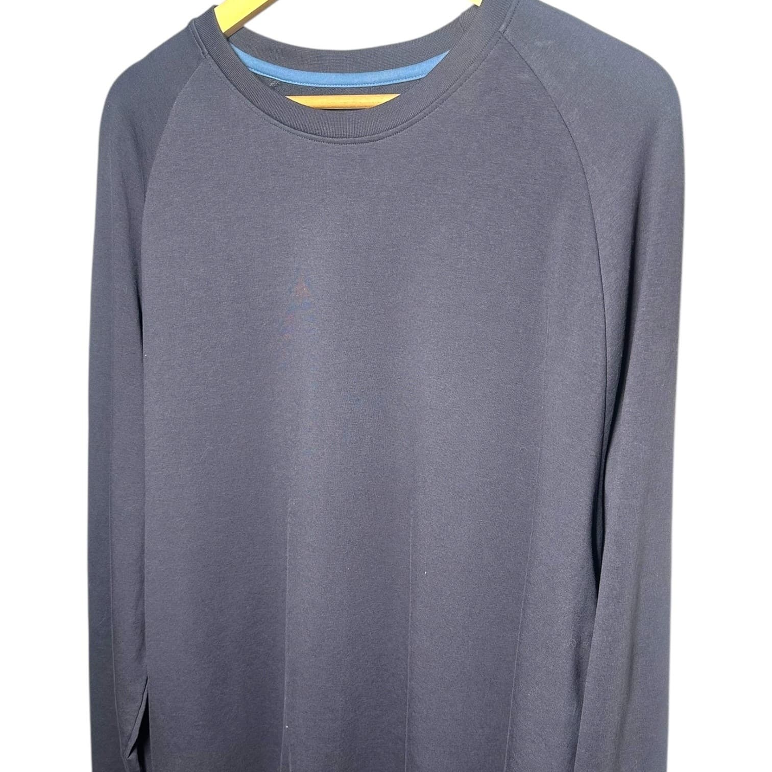 PD&C Mens Sweatshirt Crewneck Raglan Sleeve Navy Blue Size XXL - Thumbnail 3