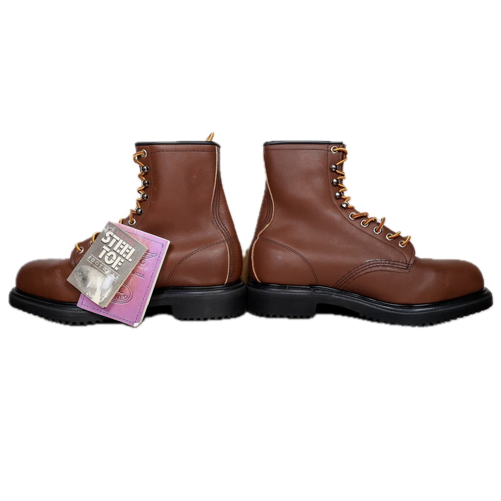 Red Wing 2233 Steel Toe Boots Mens 8 E2 Brown Leather Work Safety Made in USA - Thumbnail 11