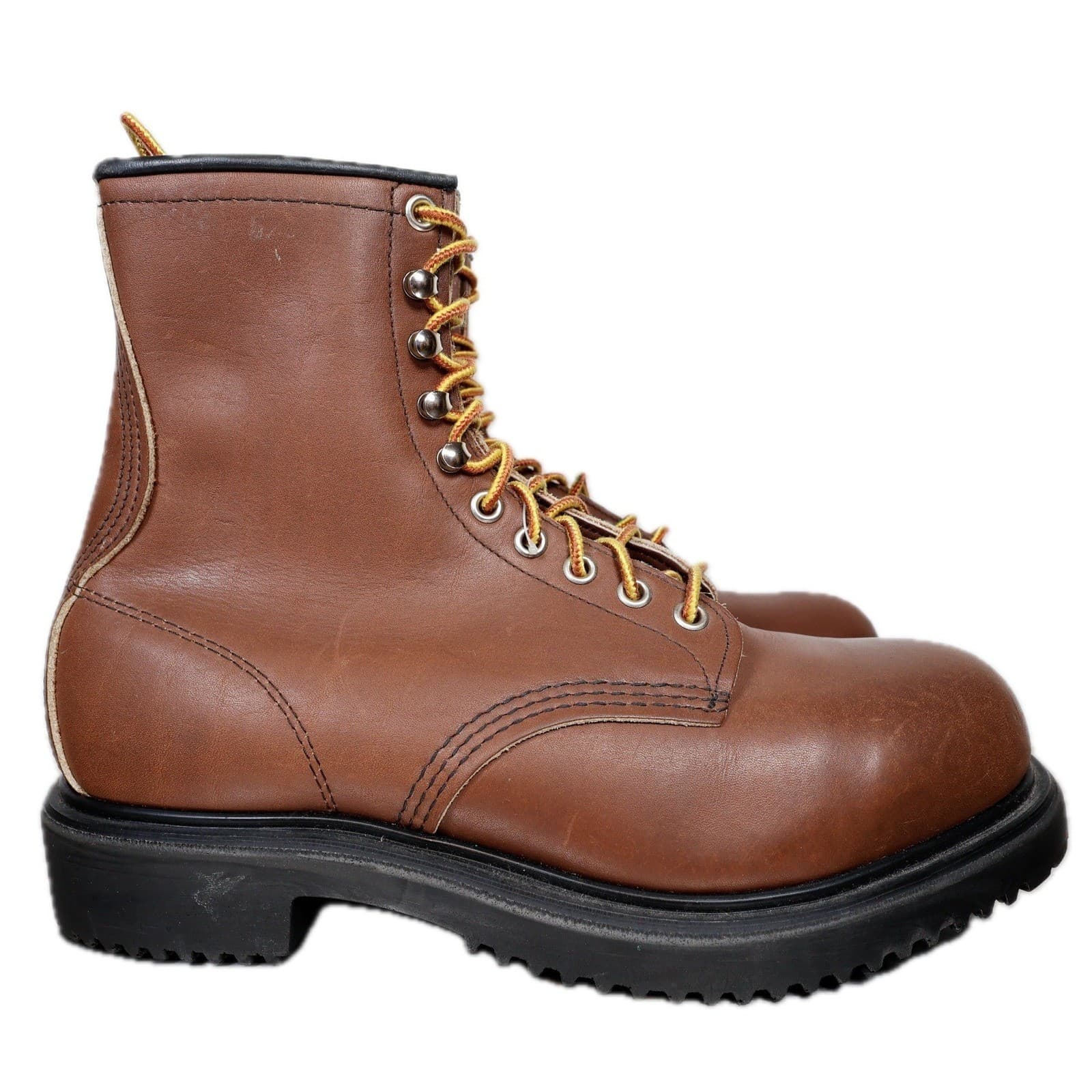 Red Wing 2233 Steel Toe Boots Mens 8 E2 Brown Leather Work Safety Made in USA - Thumbnail 6